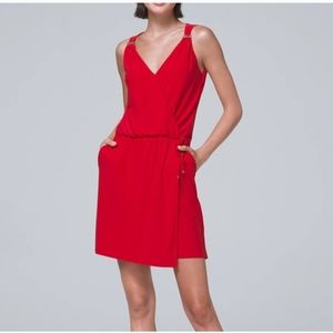 WHBM red jersey knit romper